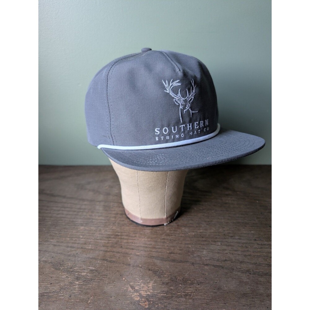 Southern String Hat Co Snapback Buck Deer Ripstop Gray Rope Trucker New